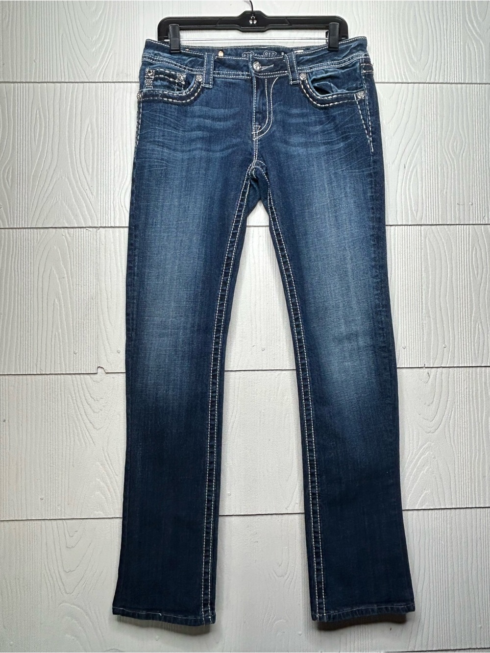 Miss Me Indigo Bootcut Jeans with Contrast Stitching